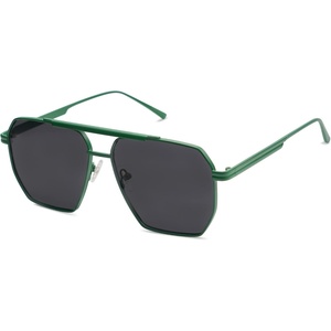 image:imageSOJOS Retro Oversized Square Polarized Sunglasses for Women Men Vintage Shades Classic Large Metal Sun GlassesMatte GreenGrey