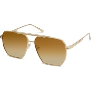 image:imageSOJOS Retro Oversized Square Polarized Sunglasses for Women Men Vintage Shades Classic Large Metal Sun GlassesShiny GoldGradient Brown