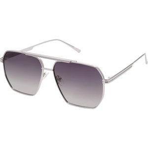 image:imageSOJOS Retro Oversized Square Polarized Sunglasses for Women Men Vintage Shades Classic Large Metal Sun GlassesSilverGrey