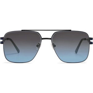 image:imageSOJOS Retro Oversized Square Sunglasses for Women Men Vintage Large Double Bridge Metal Frame Unisex Sunglasses SJ1180BlackGreyblue