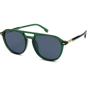 image:imageSOJOS Retro Polarized Aviator Sunglasses for Women MenTrendy Square Shades UV400 Protection SJ2605GreenGrey