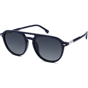 image:imageSOJOS Retro Polarized Aviator Sunglasses for Women MenTrendy Square Shades UV400 Protection SJ2605Shiny BlueGradient Grey