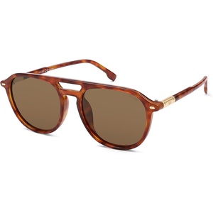 image:imageSOJOS Retro Polarized Aviator Sunglasses for Women MenTrendy Square Shades UV400 Protection SJ2605TortoiseBrown