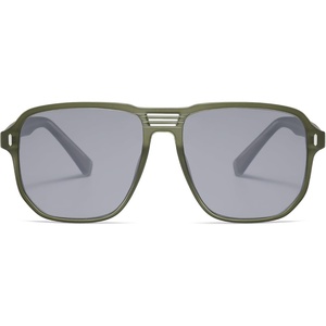 image:imageSOJOS Retro Polarized Hexagonal Aviator Sunglasses Womens Mens Trendy Rectangle UV400 Shades SJ2398GreenGrey