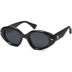 image:imageSOJOS Retro Polarized Large Oval Sunglasses Womens Mens Trendy UV400 Sun Glasses 80s 90s Shades SJ2365Black