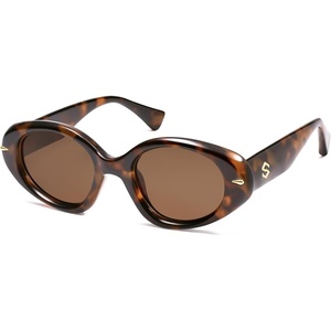 image:imageSOJOS Retro Polarized Large Oval Sunglasses Womens Mens Trendy UV400 Sun Glasses 80s 90s Shades SJ2365Brown