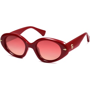 image:imageSOJOS Retro Polarized Large Oval Sunglasses Womens Mens Trendy UV400 Sun Glasses 80s 90s Shades SJ2365Red