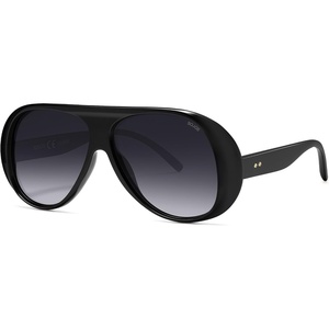 image:imageSOJOS Retro Polarized Oversized 90s Aviator Sunglasses Womens Men Trendy Vintage Square Shades SJ2661Black Frame Grey Grading Lens