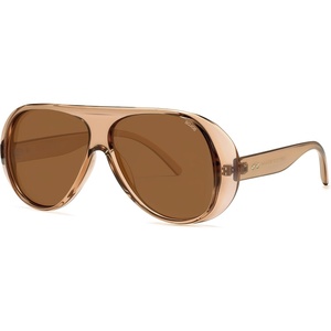 image:imageSOJOS Retro Polarized Oversized 90s Aviator Sunglasses Womens Men Trendy Vintage Square Shades SJ2661Crystal Brown Frame Brown Lens
