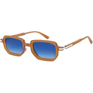 image:imageSOJOS Retro Polarized Rectangle 70s Sunglasses for Women MenTrendy Hexagon 80s 90s Shades SJ2625Orange Frame Blue Grading Lens