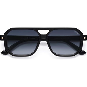 image:imageSOJOS Retro Polarized Square Aviator Sunglasses for Women Men Vintage 70s UV400 Protection Shade SJ2609Black Grey Grading Lens