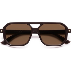 image:imageSOJOS Retro Polarized Square Aviator Sunglasses for Women Men Vintage 70s UV400 Protection Shade SJ2609Brown Brown Lens
