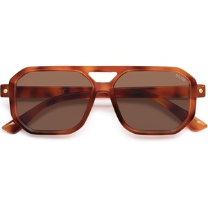 image:imageSOJOS Retro Polarized Square Aviator Sunglasses for Women Men Vintage 70s UV400 Protection Shade SJ2609Brown Pattern Brown Lens