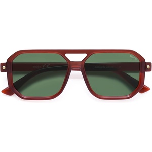 image:imageSOJOS Retro Polarized Square Aviator Sunglasses for Women Men Vintage 70s UV400 Protection Shade SJ2609Milky Brown Green Lens