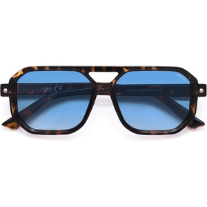 image:imageSOJOS Retro Polarized Square Aviator Sunglasses for Women Men Vintage 70s UV400 Protection Shade SJ2609Tortoise Blue Grading Lens