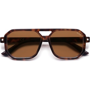 image:imageSOJOS Retro Polarized Square Aviator Sunglasses for Women Men Vintage 70s UV400 Protection Shade SJ2609Tortoise Brown Lens