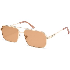 image:imageSOJOS Retro Polarized Square Sunglasses for Women Men Vintage Large Double Bridge UV Protection Metal Sun Glasses SJ1246GoldOrange