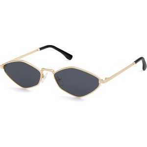 image:imageSOJOS Retro Polarized Sunglasses Womens Mens Vintage Narrow Irregular Shades UV400 SJ1233Gold  Grey Lens
