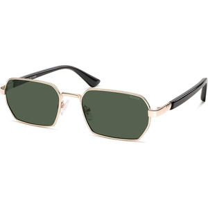image:imageSOJOS Retro Rectangle Polarized 90s Sunglasses for Women MenTrendy Narrow Hexagon Square Shades SJ1270Gold Frame Green Lens