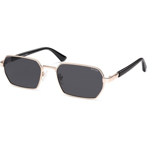 image:imageSOJOS Retro Rectangle Polarized 90s Sunglasses for Women MenTrendy Narrow Hexagon Square Shades SJ1270Gold Frame Grey Lens