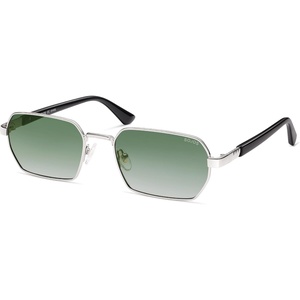 image:imageSOJOS Retro Rectangle Polarized 90s Sunglasses for Women MenTrendy Narrow Hexagon Square Shades SJ1270Silver Frame Green Grading Lens