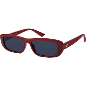 image:imageSOJOS Retro Rectangle Polarized Sunglasses Women Men Trendy Narrow Y2K Rectangular Frame Womens Mens Sun Glasses SJ2351BurgundyDusty Blue