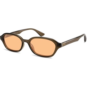 image:imageSOJOS Retro Rectangle Polarized Sunglasses for Women Men Trendy Hexagon Narrow Chic Y2K Sunnies SJ2629Translucent Dark BrownLight Orange