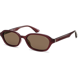 image:imageSOJOS Retro Rectangle Polarized Sunglasses for Women Men Trendy Hexagon Narrow Chic Y2K Sunnies SJ2629Translucent Dark PlumDark Brown