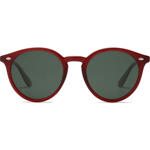 image:imageSOJOS Retro Round Polarized Sunglasses for Women Men Classic Vintage Sunnies SJ2069Dark RedGreen
