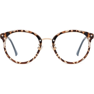 image:imageSOJOS Retro Round TR90 Blue Light Reading Glasses Womens Mens Readers Computer Glasses Eyewear Frame SJ9001C1 Bright Leopard Frame