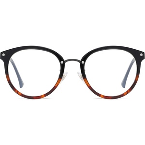 image:imageSOJOS Retro Round TR90 Blue Light Reading Glasses Womens Mens Readers Computer Glasses Eyewear Frame SJ9001C6 Blacktortoise Frame