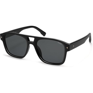 image:imageSOJOS Retro Square Polarized Aviator Sunglasses Womens Mens Trendy Aviators Shades SJ2604BlackGrey