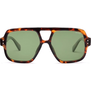 image:imageSOJOS Retro Square Polarized Aviator Sunglasses Womens Mens Trendy Vintage Aviators Shades SJ2613Brown TortoiseGreen