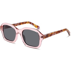 image:imageSOJOS Retro Square Polarized Sunglasses Women Men Classic Hexagonal Sun Glasses Acetate Rivets Shades CoconutPinkGrey