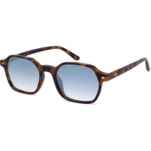 image:imageSOJOS Retro Square Polarized Sunglasses Womens Men Trendy 70s Thin Slim Shades Sunnies SJ2674Tortoise Frame Blue Grading Lens