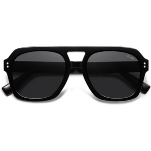 image:imageSOJOS Retro Thick Polarized Aviator Sunglasses for Women Men Large Trendy Bold Square Pilot Shades SJ2385BlackGrey