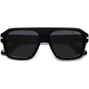image:imageSOJOS Retro Thick Polarized Aviator Sunglasses for Women Men Vintage Oversized Square Shades SJ2384BlackGrey
