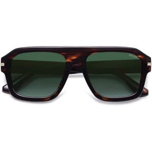 image:imageSOJOS Retro Thick Polarized Aviator Sunglasses for Women Men Vintage Oversized Square Shades SJ2384Dark Brown PatternGreen