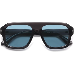 image:imageSOJOS Retro Thick Polarized Aviator Sunglasses for Women Men Vintage Oversized Square Shades SJ2384GreyBlue