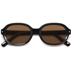 image:imageSOJOS Retro Trendy Oval Round Polarized Sunglasses Womens Mens 80s 90s Vintage Sunnies SJ2603BlackBrown
