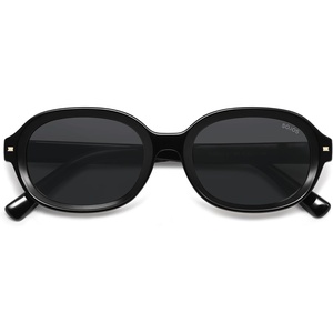 image:imageSOJOS Retro Trendy Oval Round Polarized Sunglasses Womens Mens 80s 90s Vintage Sunnies SJ2603BlackGrey