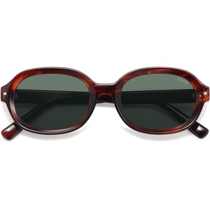 image:imageSOJOS Retro Trendy Oval Round Polarized Sunglasses Womens Mens 80s 90s Vintage Sunnies SJ2603Dark Red PatternGreyish Green