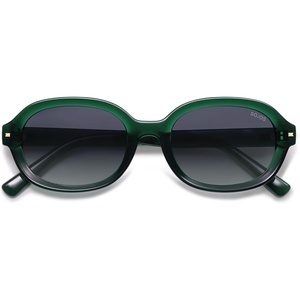 image:imageSOJOS Retro Trendy Oval Round Polarized Sunglasses Womens Mens 80s 90s Vintage Sunnies SJ2603GreenGrey