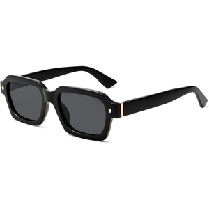 image:imageSOJOS Retro Trendy Polarized Sunglasses for Men Women Vintage Square Mens Shades SJ2397Black Frame Grey Lens