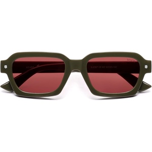 image:imageSOJOS Retro Trendy Polarized Sunglasses for Men Women Vintage Square Mens Shades SJ2397Green Frame Red Lens