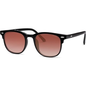 image:imageSOJOS Retro Vintage Square Polarized Sunglasses for Women Men UV Protection Lens TR90 Frame Sunglasses SJ2112BlackDark Brown Grading