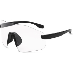 image:imageSOJOS Running Sunglasses for Women amp Men Lightweight TR90 Frameless UV400 Wraparound Sports Goggles SJ2352BlackClear
