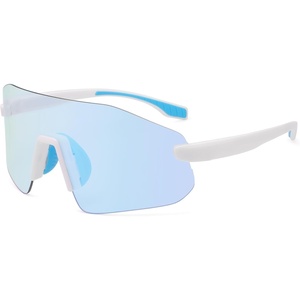 image:imageSOJOS Running Sunglasses for Women amp Men Lightweight TR90 Frameless UV400 Wraparound Sports Goggles SJ2352WhiteBlue