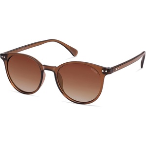 image:imageSOJOS Small Round Classic Polarized Sunglasses for Women Men Vintage Style UV400 Lens MAY SJ2113BrownGradient Brown