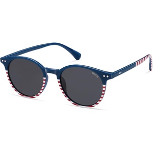 image:imageSOJOS Small Round Classic Polarized Sunglasses for Women Men Vintage Style UV400 Lens MAY SJ2113StripeGrey
